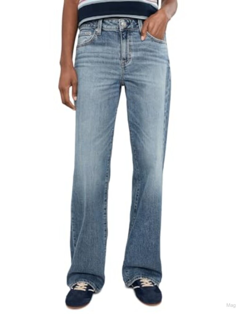 Low Rise Straight Leg Jeans 100% Cotton Zip Fly Stretchable Everyday Casual